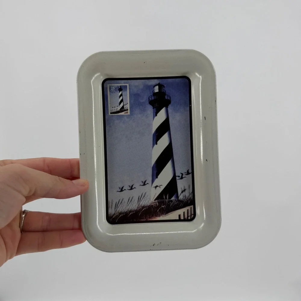 Vintage 1997 Postmark Originals Cape Hatteras Lighthouse Metal Change Tray 6.5
